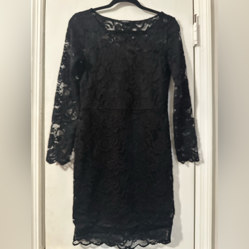 Ambiance Black Longsleeve Lace Dress